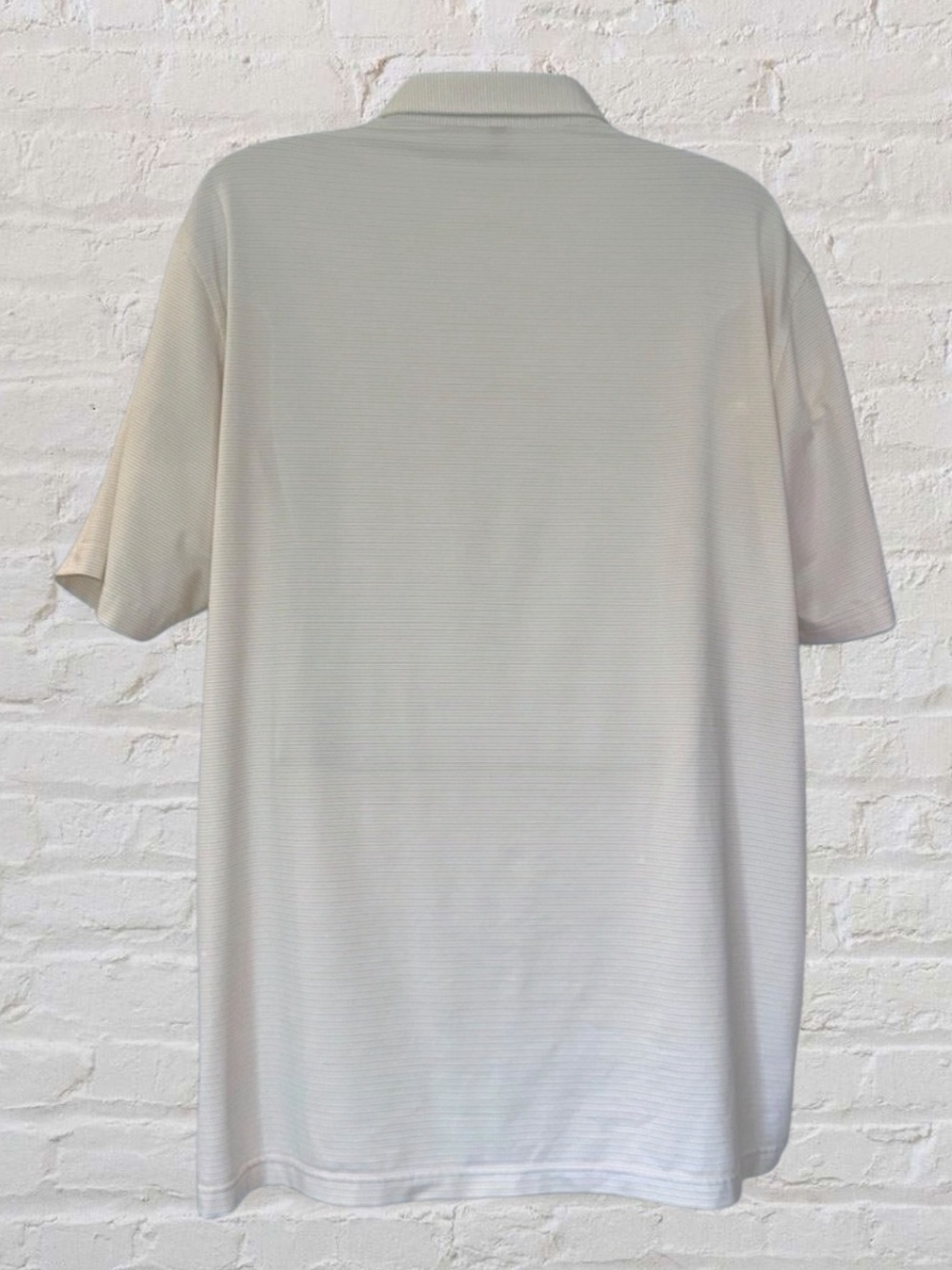 Peter Millar Summer Comfort Polo Shirt Men’s XL Cream Stripe Golf Performance - Picture 7 of 12